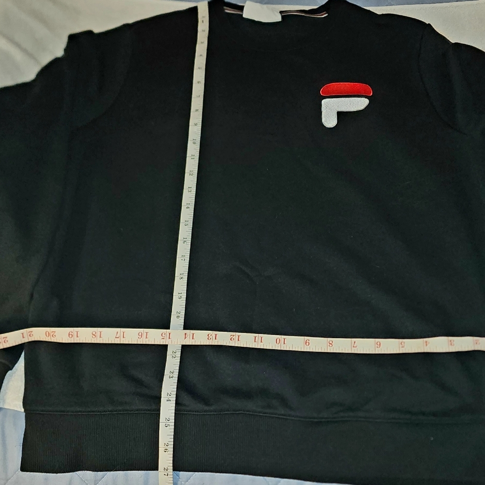 FILA Men's French Terry Crew Neck Sweatshirt Black Large - Picture 4 of 6